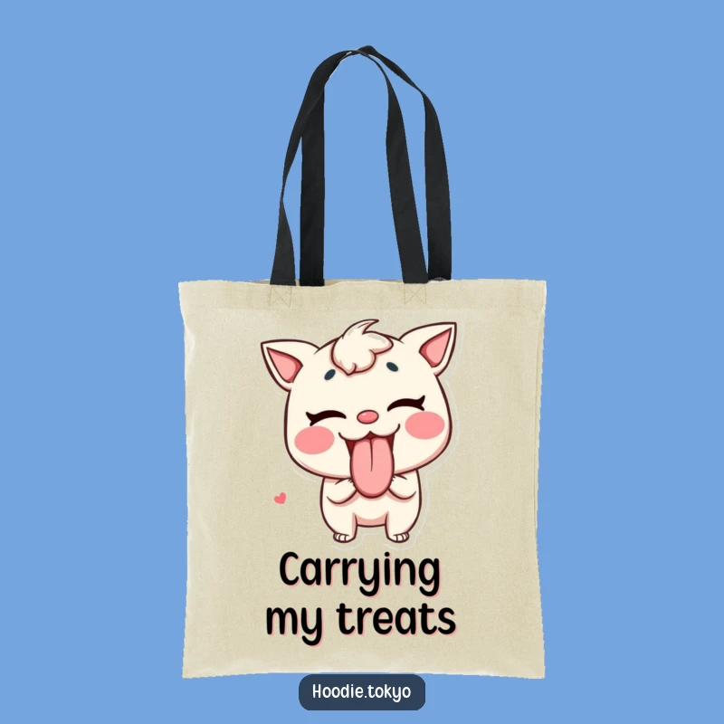 Funny Tongue Out Tote Bag: Mischievous Candy Carry-all, Playful Humorous Gift