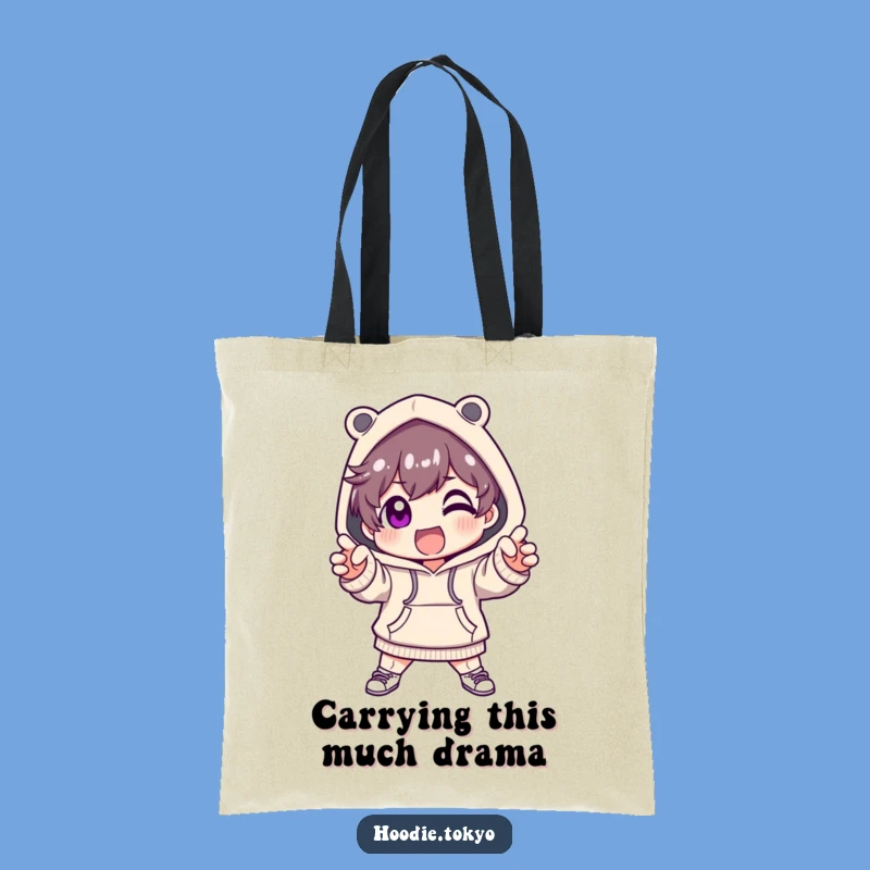 Funny Fashion Hoodie Character Tote Bag: Dramatic Style for Everyday Errands
