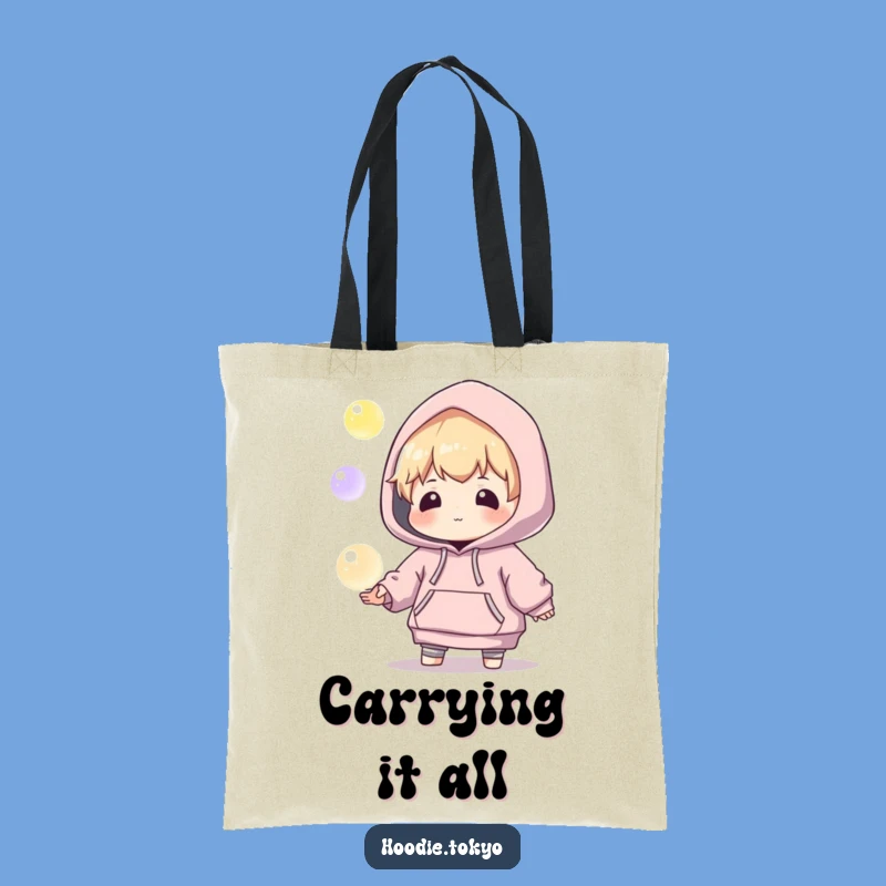 Funny Juggling Orb Tote Bag: Playful Character, Magical Gift