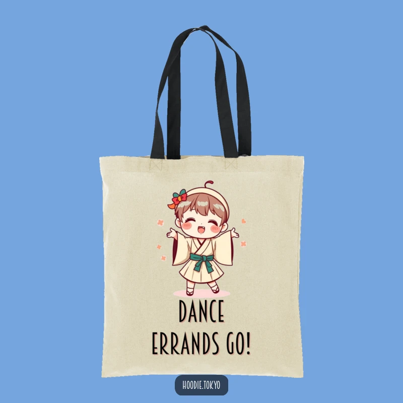 Funny Playful Japanese Character Tote Bag, Dance Outfit Accessory