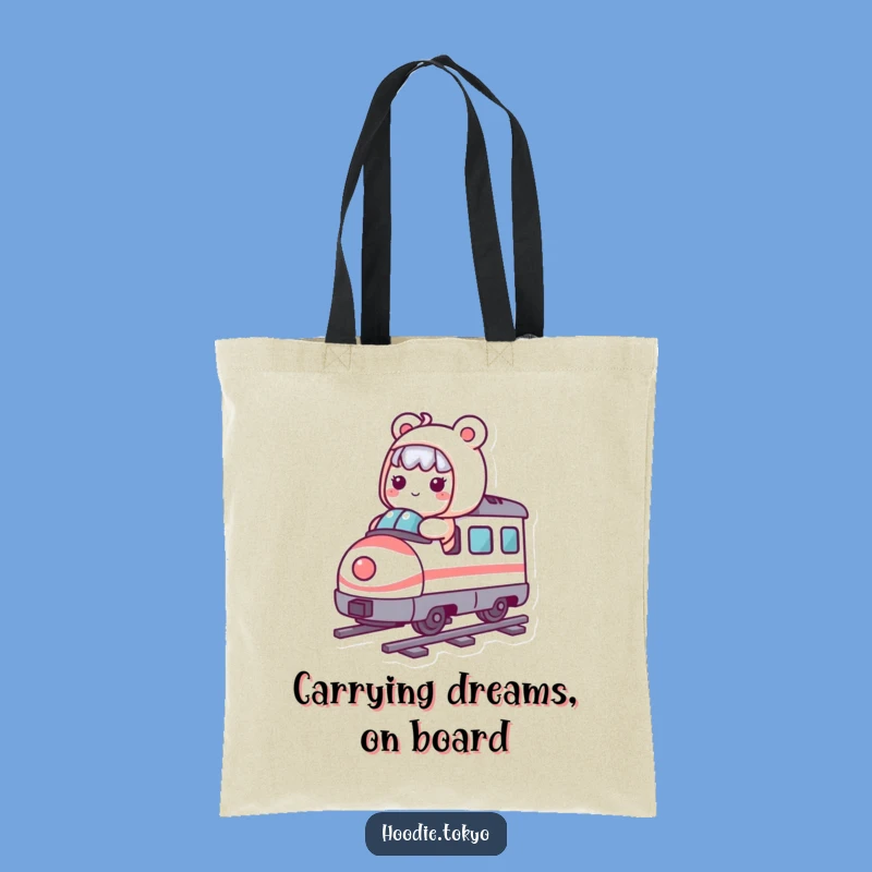 Funny Tote Bag: Kawaii Character's Bullet Train Express, Carry Humor Everywhere
