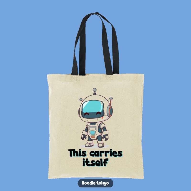 Funny Robot Wobble Tote Bag: Comical Mech Accessory, Gift Idea