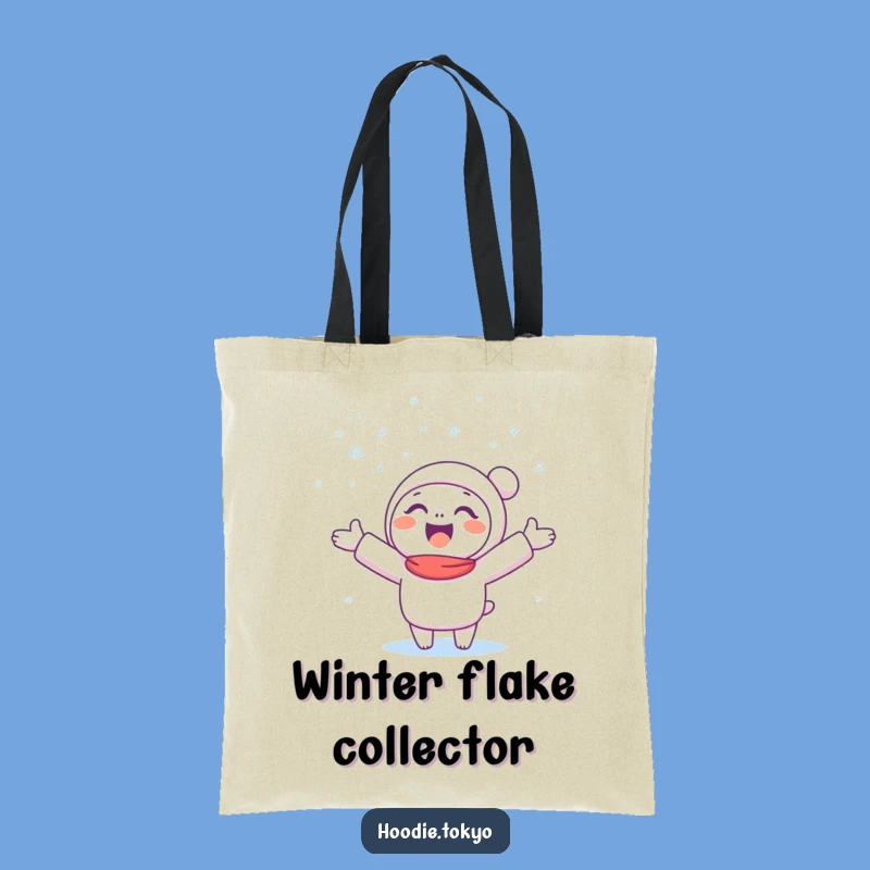 Funny Snow Catcher Tote Bag: Winter Character Carryall, Chic Funny Gift
